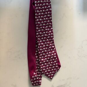Thomas Pink Burgundy Elephant Pattern Tie